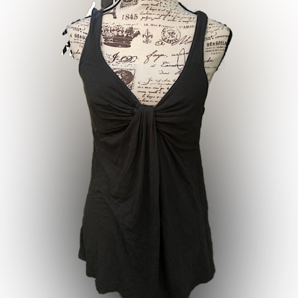 James Perse Black/ Gray Draped Sleeveless Top Size 1
